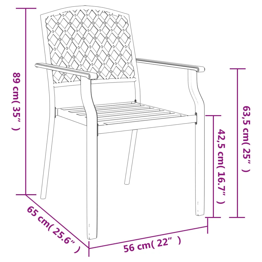 Set da Pranzo da Giardino 3 pz | Set Salotto da Giardino in Acciaio Antracite