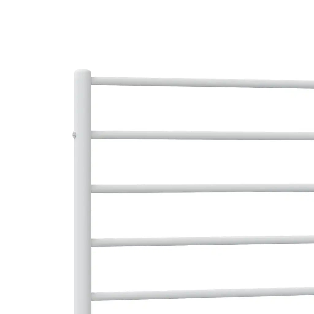 Giroletto con Testiera e Pediera Metallo Bianco 100x200 cm 352381