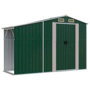 Casetta da giardino cabina ripostiglio casetta da esterno robusta casetta per attrezzi 277 x 93 x 179 cm acciaio zincato verde 02_0022379