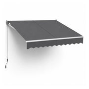 Tenda Da Sole Avvolgibile Con Apertura Manuale A Manovella E Pendenza Regolabile Struttura In Alluminio Rinforzato Per Balcone Terrazza Veranda Spazio Esterno Design Contemporaneo 295 x 250 Cm Grigio Scuro
