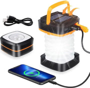 Lanterna LED Opvougbile USB Oplaadabile - Energia Solare - Illuminazione Outdoor per Campeggio Escursionismo - Borsa di Emergenza Power Bank - Ricaricabile Portatile - Smartphone - Arancione