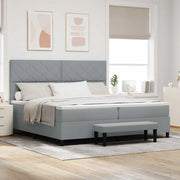 Letto a molle con materasso Grigio chiaro 200 x 200 cm Tessuto 3344170