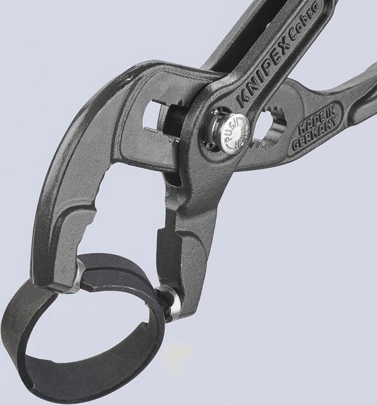 Tang per band con presa a molla in plastica antiscivolo a strisce grigie - 180 mm