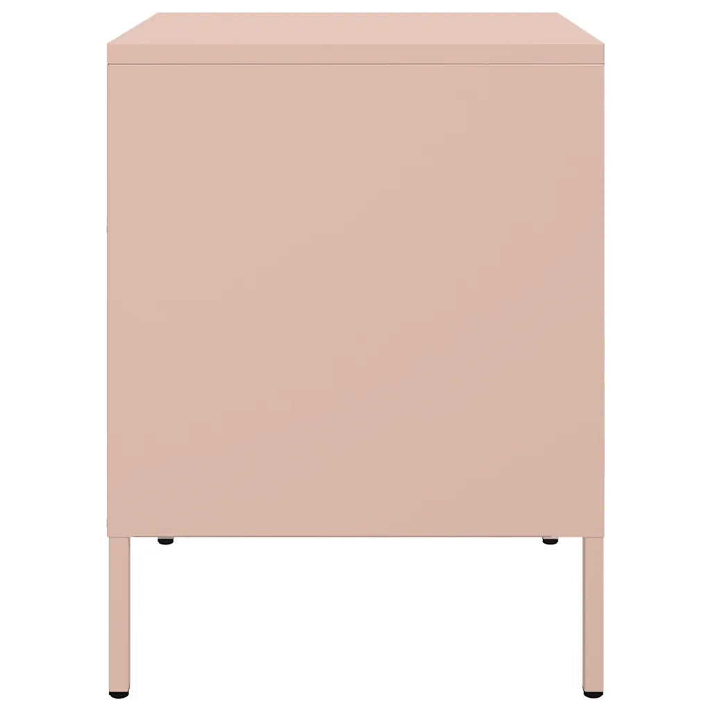 Set di 2 Comodini | Armadio da Notte | Mobiletto da notte Rosa 36x39x50,5 cm in Acciaio
