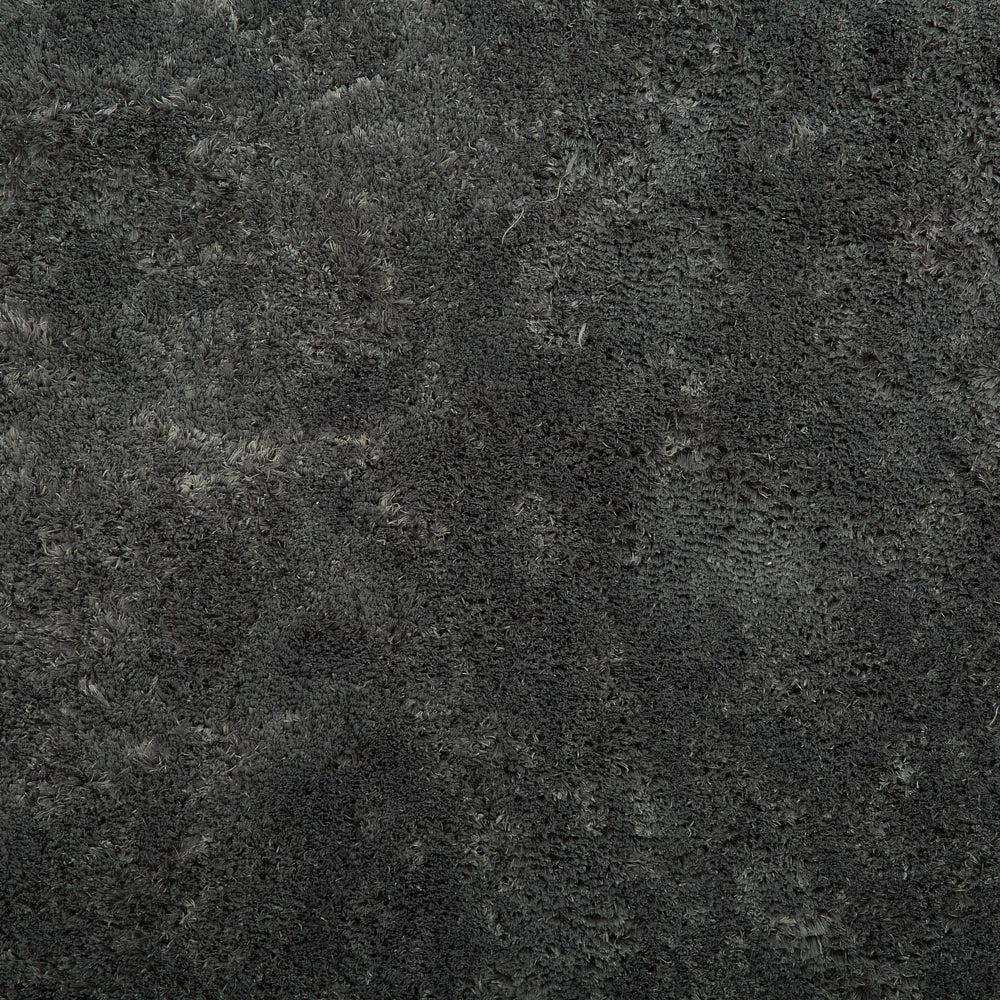 Tappeto Shaggy tappetino Misto Cotone Grigio Scuro Poliestere 80 x 150 cm Soffice pelo lungo
