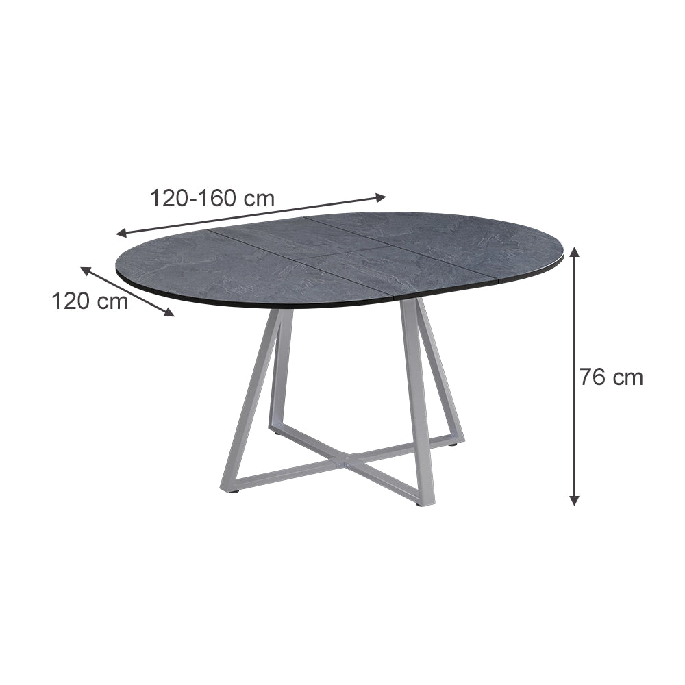 Tavolo da pranzo allungabile Loyd Antracite/Grigio 120 x 120 cm Estensibile Vicco