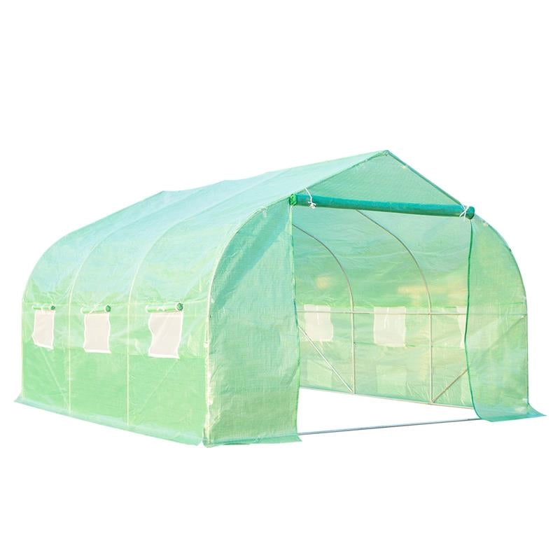 SERRA DA GIARDINO 3.5X3X2 M SERRA CON TETTO A SPIOVENTE IN PE PER PIANTE VERDE