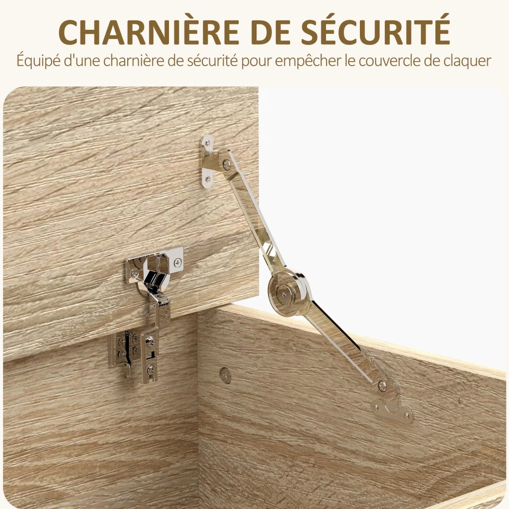 Panca contenitore con coperchio ribaltabile ¨C Xylo ¨C Legno naturale 100x40x40 cm