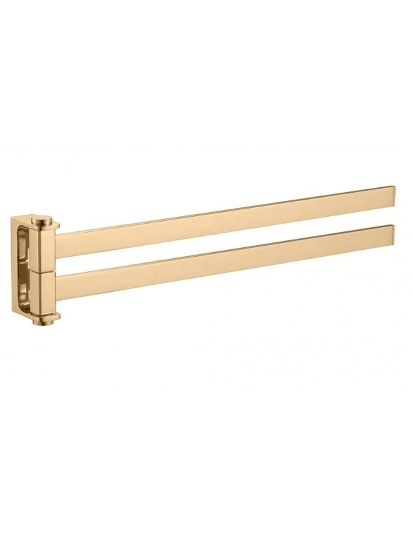 Portasciugamani doppio girevole NIL in ottone dorato 37 cm