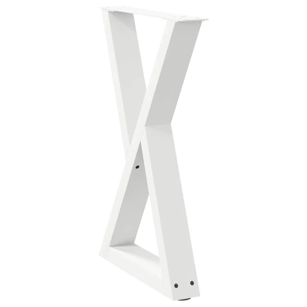 Set di 2 gambe regolabili per tavolo da pranzo moderno geometrico 60 x 72-73 cm in acciaio bianco 02_0057007