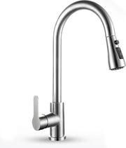 Mangianere da cucina moderni con sfiatatore retrattile - rubinetto da cucina con uscita rotativa - getto ad alta colonna mono - RVS - design