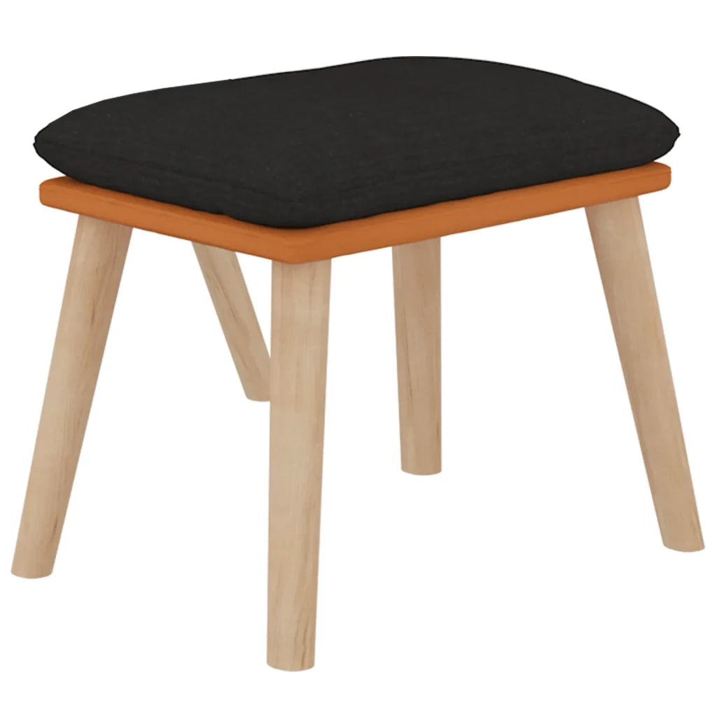 Poltrona Relax con Poggiapiedi Nero in Similpelle e Tessuto cod mxl 14213