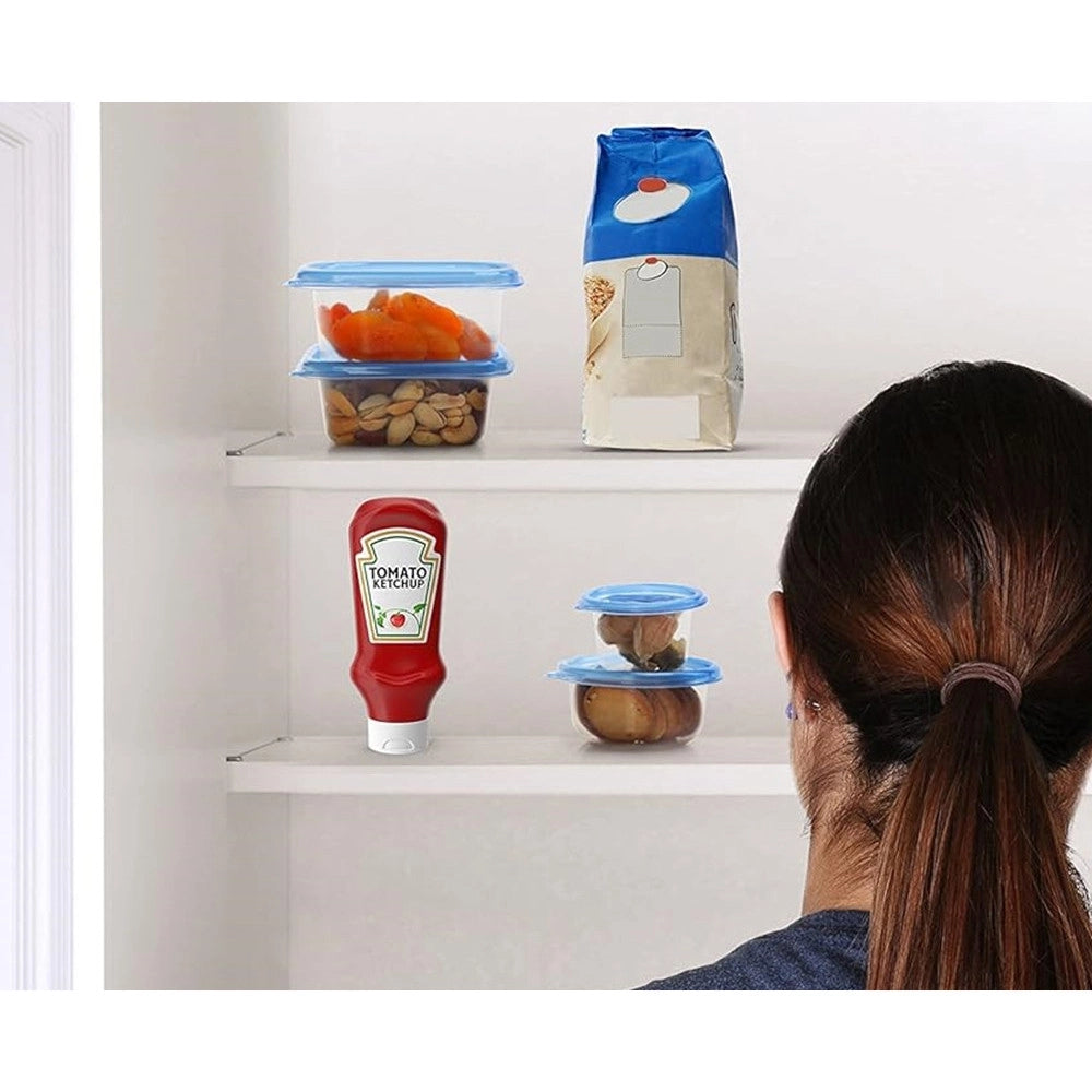 Trade Shop - Set 21pz Contenitori Con Coperchi Per Alimenti In Plastica Trasparenti Impilabili Microonde -