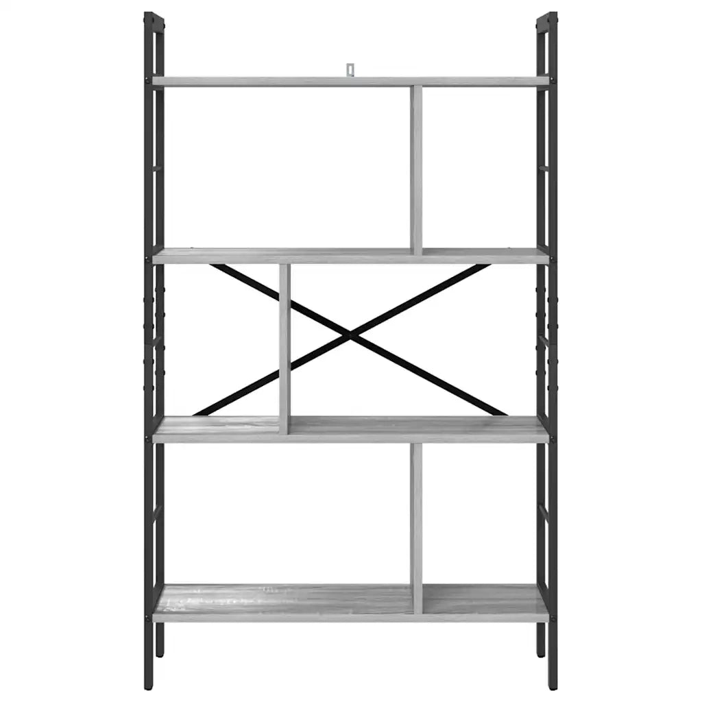 Libreria-Scaffale per Libri-Mobile di Stoccaggio Grigio Sonoma 75 x 30 x 123,5 cm Legno multistrato