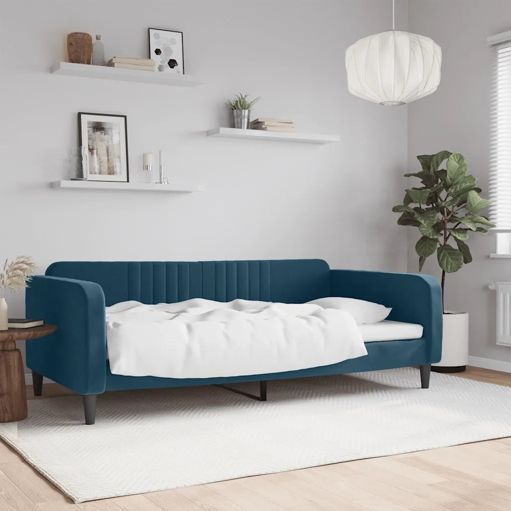 Letto da Giorno Blu 100x200 cm in Velluto