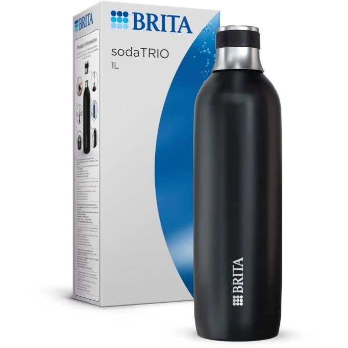 Bottiglia BRITA per sodaTRIO - acciaio inossidabile - 1L - nera