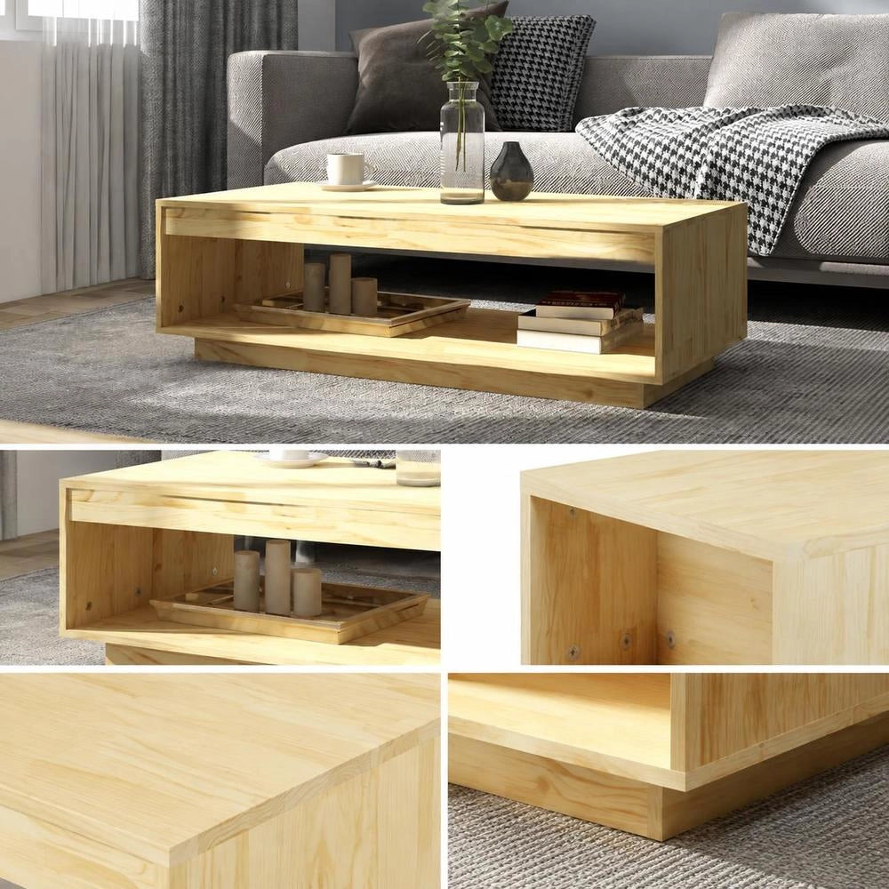Coffee Table 110x50x33.5 Cm Solid Pine Wood