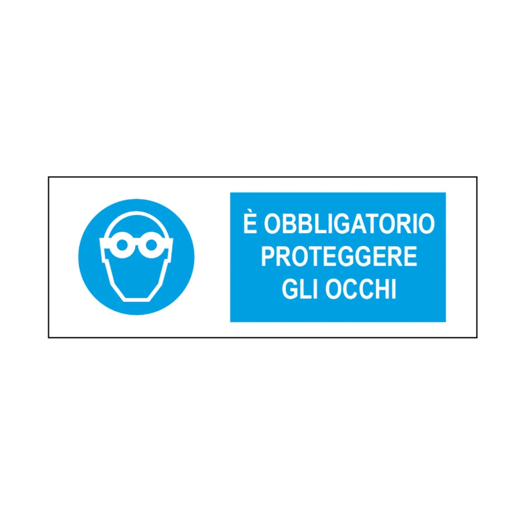 Cartello in alluminio Obbligatorio proteggere gli occhi