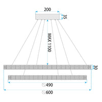 Lampada Led Ms011-cp Rose Gold 59cm