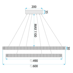 Lampada Led Ms011-cp Rose Gold 59cm