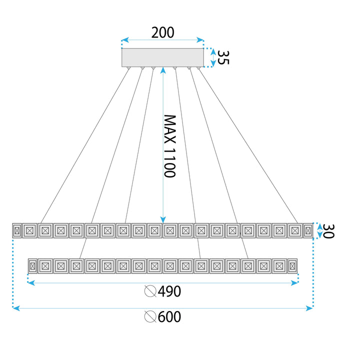 Lampada Led Ms011-cp Rose Gold 59cm