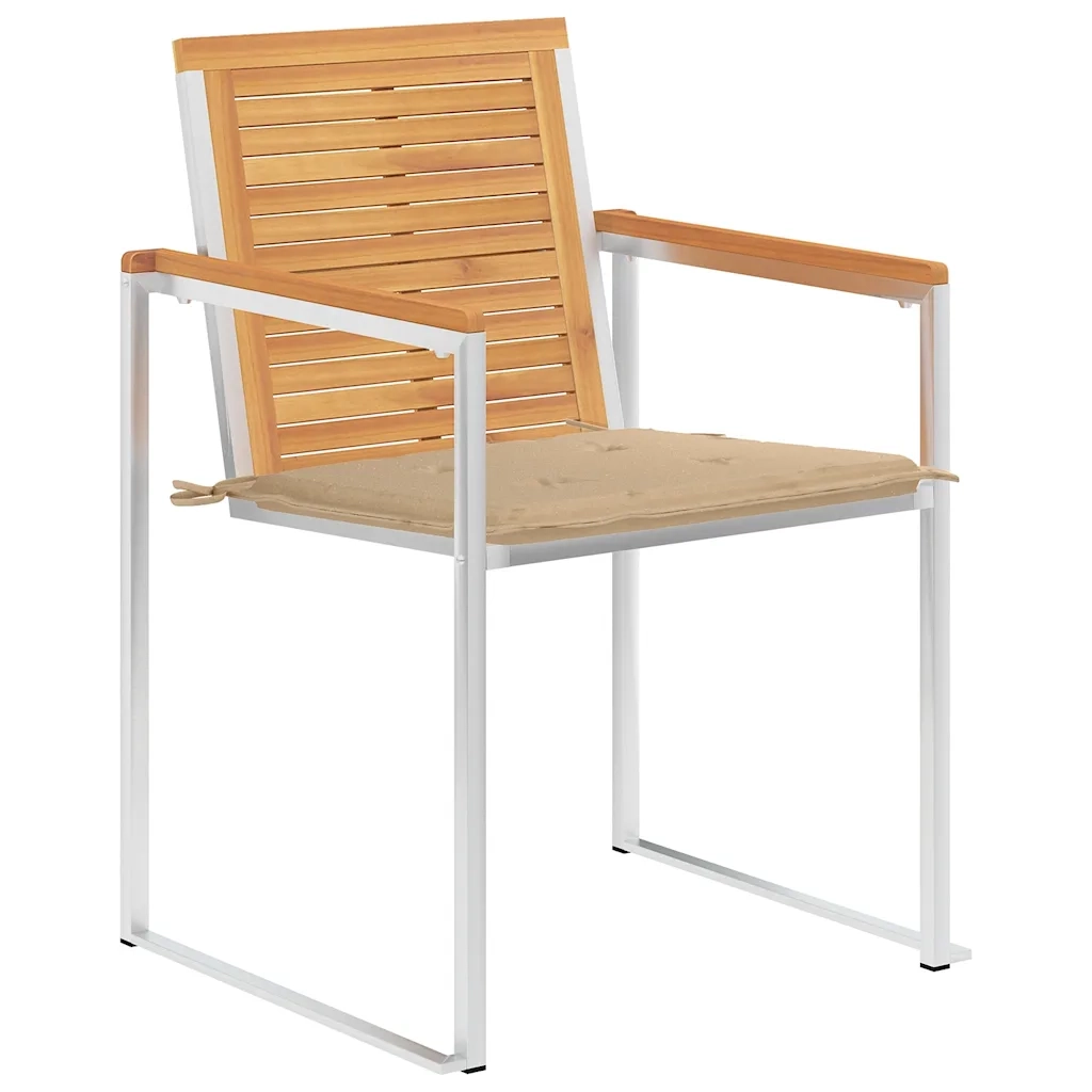 Sedie da Giardino con Cuscini 8 pz in Legno Massello di Teak cod mxl 24248