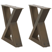 Gambe per Tavolino da Caff¨¨ 2 pz-Set di 2 Gamba per Tavolo in Acciaio Naturale 30x(30-31,3) cm Acciaio