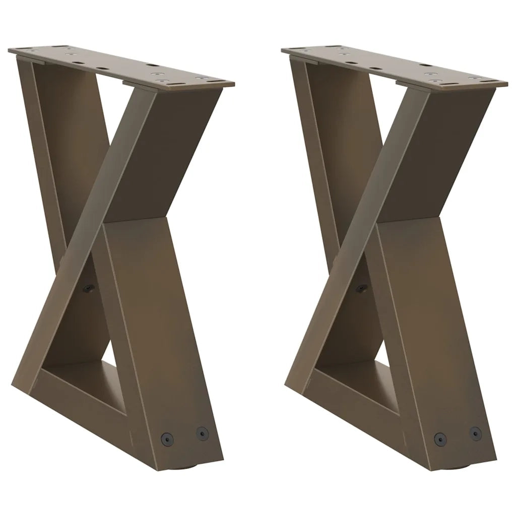 Gambe per Tavolino da Caff¨¨ 2 pz-Set di 2 Gamba per Tavolo in Acciaio Naturale 30x(30-31,3) cm Acciaio