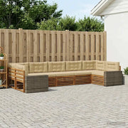 Set di divani da esterno con cuscino 7 pcs Naturale e Beige