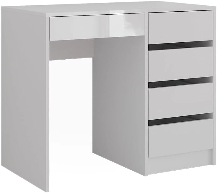 Tavolo da toeletta Sherry, Bianco/bianco lucido, 89.8 cm