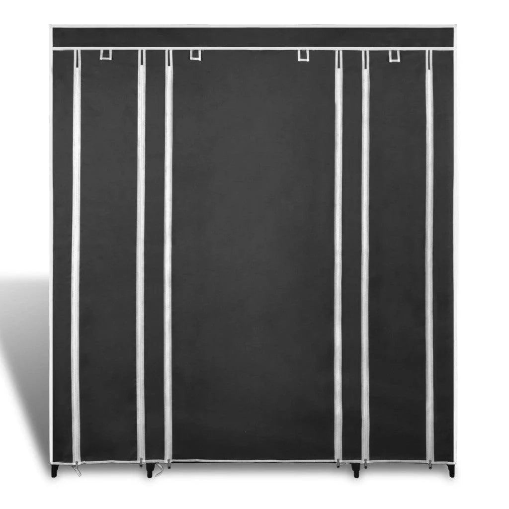 Armadio con ripiano tessuto non tessuto nero altezza 180 cm ingresso camera da letto campeggio re-camping 2002006/2