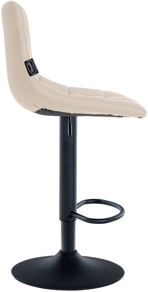 Sgabello Jerry in similpelle crema,nero