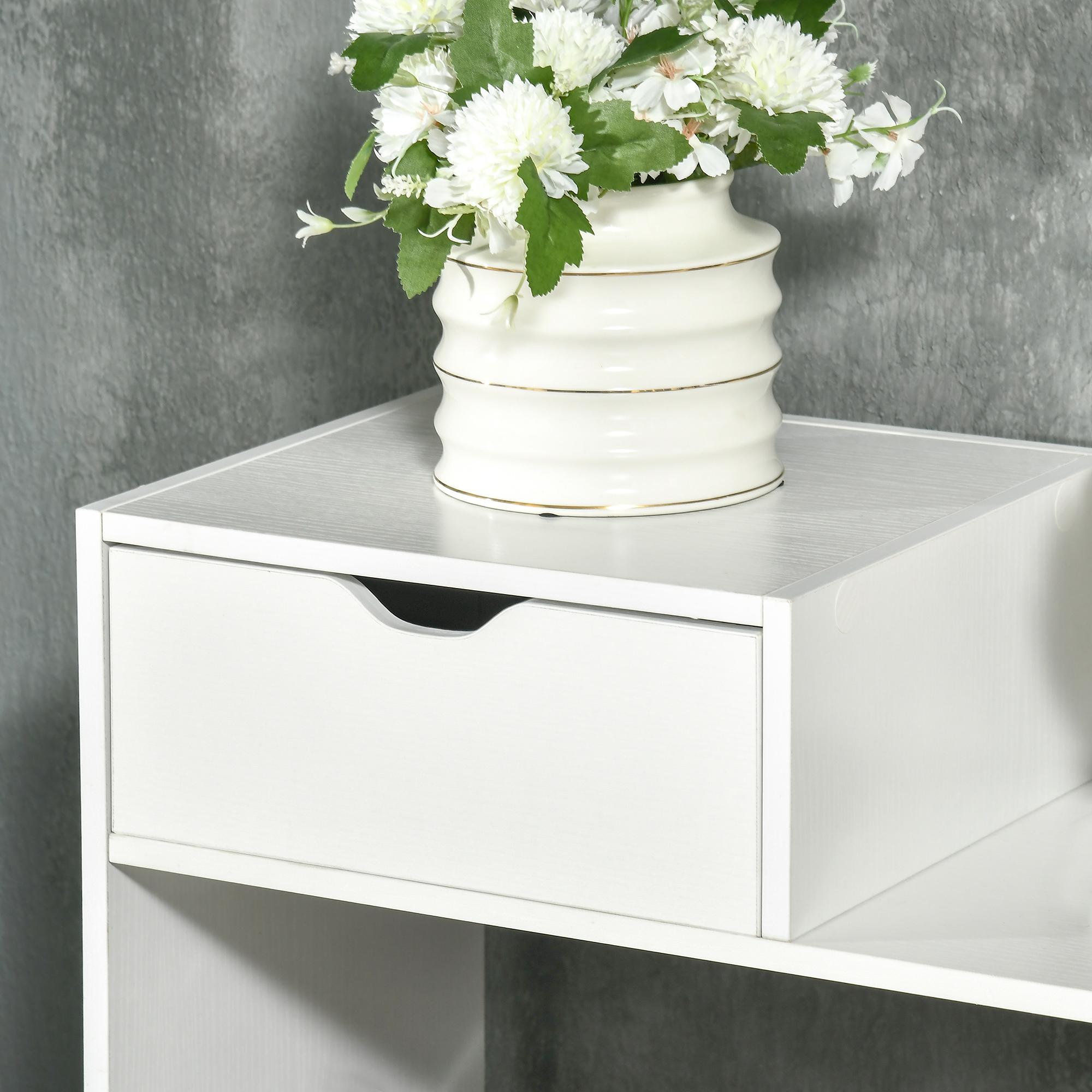 Mobile Scarpiera 88x30x93 cm 12 Paia di Scarpe 1 Cassetto Bianco