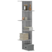 vidaXL Scaffale Angolare Muro Grigio Sonoma 36,5x36,5x140 cm Legno