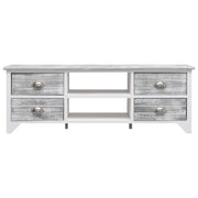 Mobile Porta TV Bianco e Grigio 108x30x40 cm Legno di Paulownia 338513