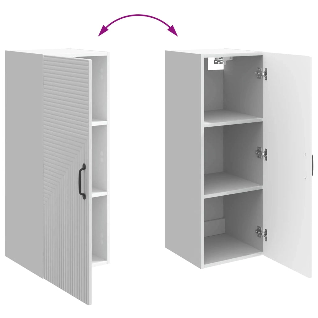 Mobiletto a muro Bianco Lucido 33 x 34,5 x 90 cm 898589
