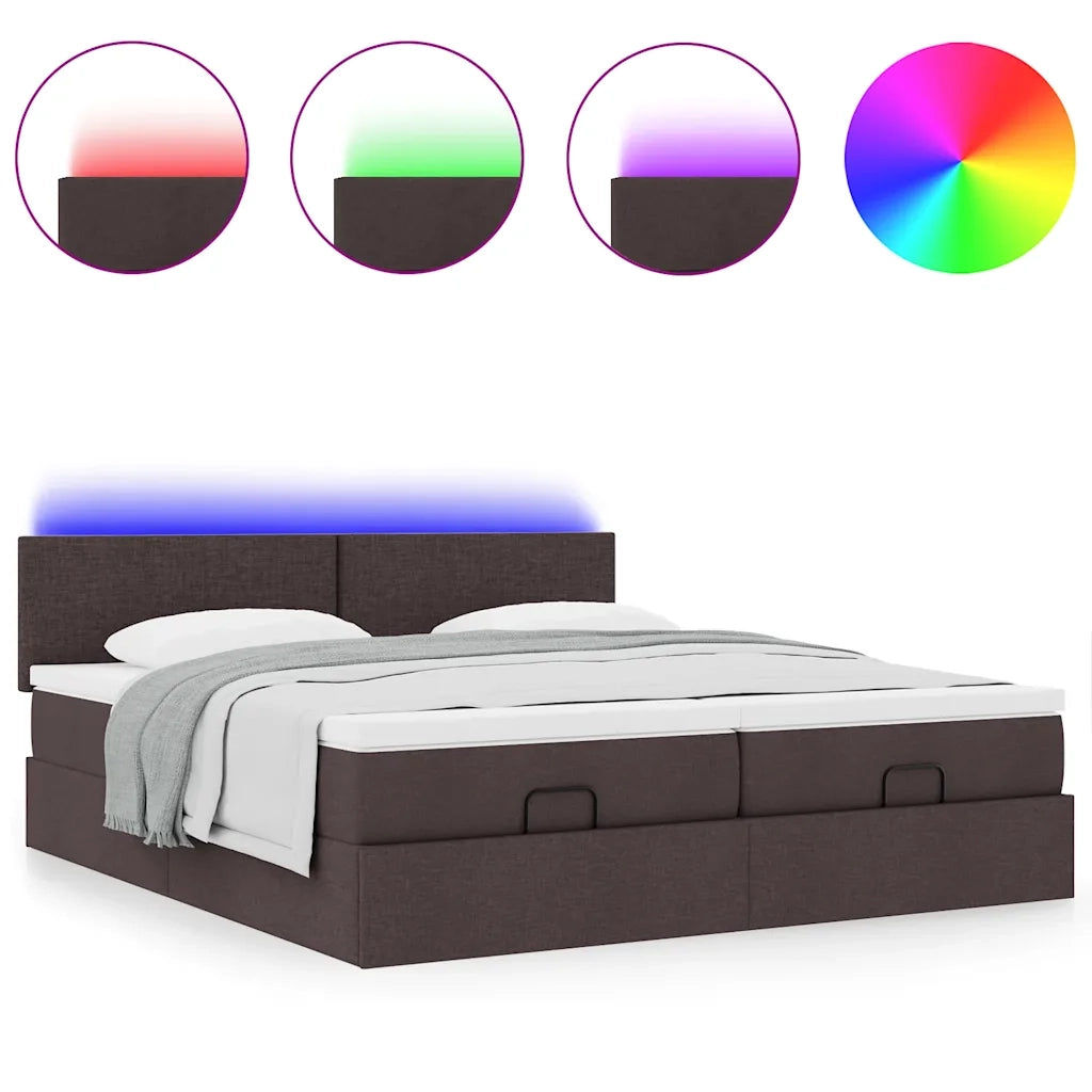Struttura Letto Pouf con Materassi 200x200 cm in Tessuto 3312832
