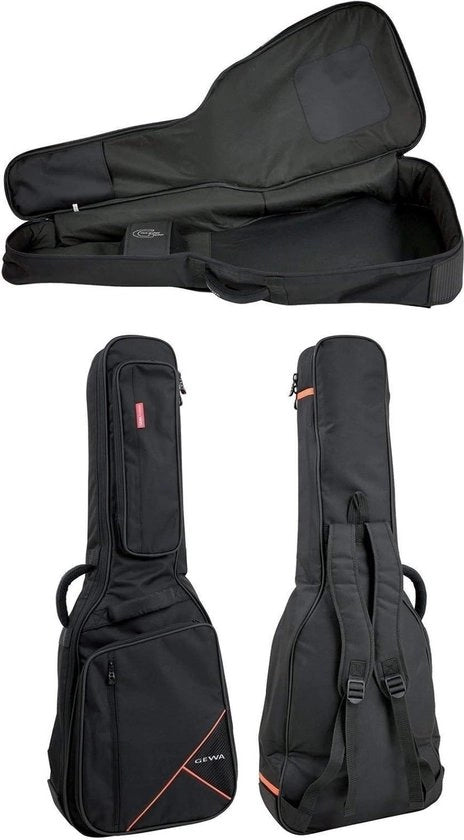 Borsa Premium 20mm per chitarra elettrica - nero - resistente alle scuffie e impermeabile - Sistema di protezione del manico - cinture di alta qualità - grande tasca accessori