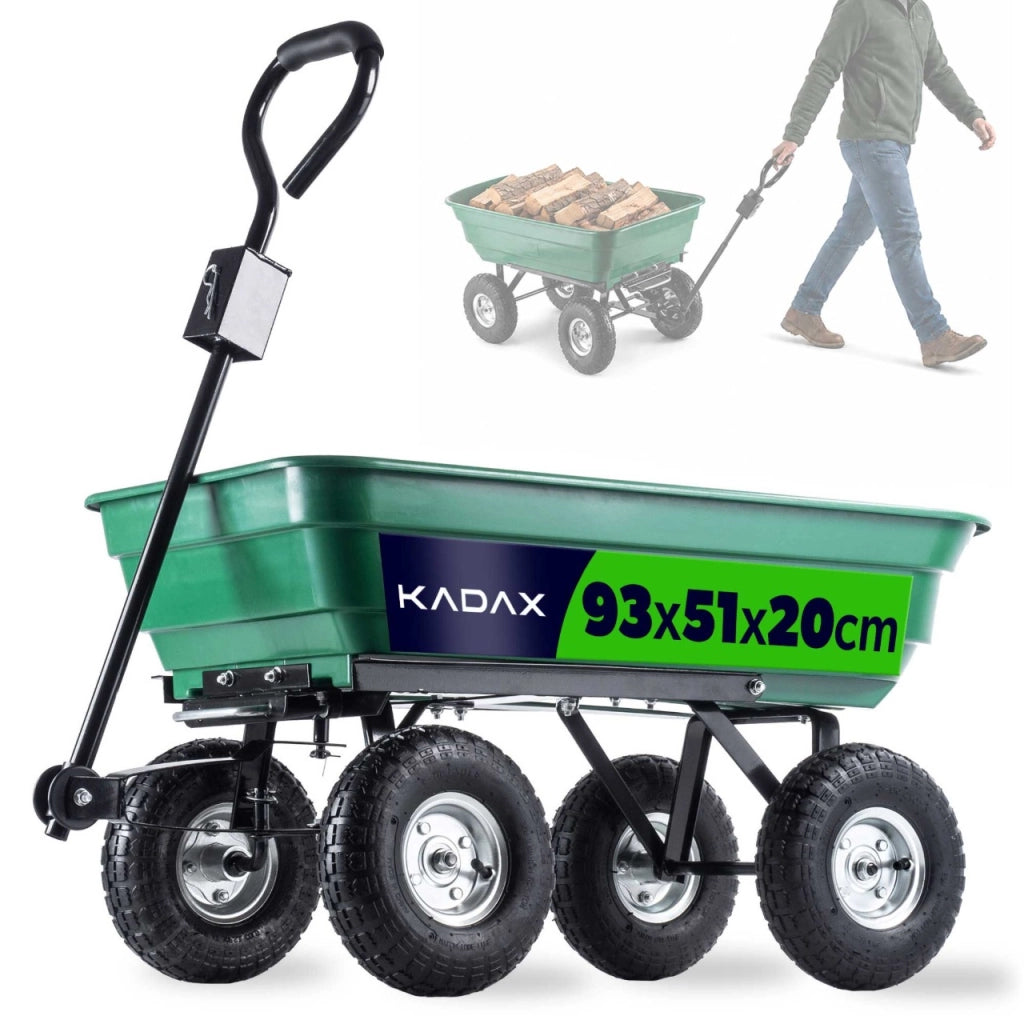 Carriola KADAX con ribaltabile per trasporto in giardino, portata massima 300 kg, rimorchio per carriola.