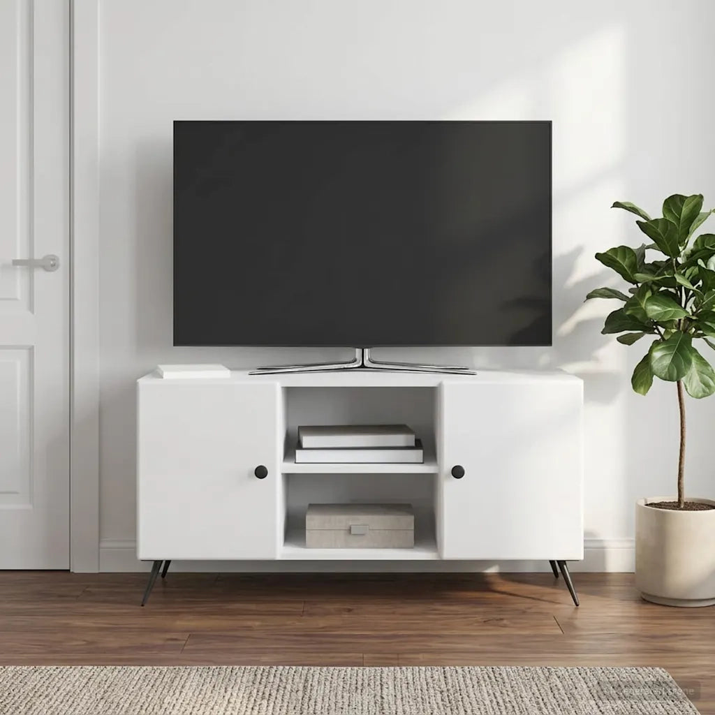 Mobile TV Bianco Lucido 102 x 34,5 x 50 cm Legno ingegnerizzato 895619