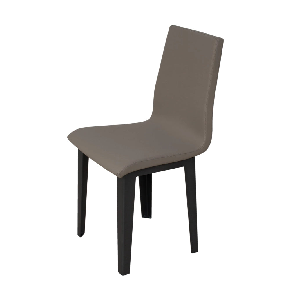 Sedia 40/44x42x86 cm Armida gambe Antracite in Similpelle Tortora