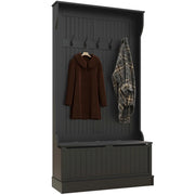 Scarpiera con Banco e 5 Ganci ¨C Minimal ¨C 96x34x180 cm Nero Moderno