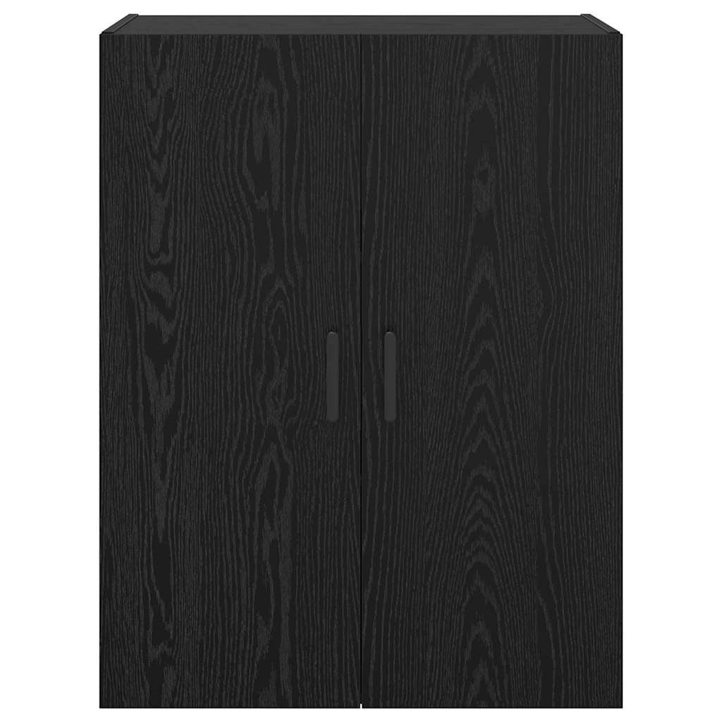 Set di 2 moderni pensili con ante a battente 69,5 x 34 x 90 cm in legno di truciolato color rovere nero 02_0056051