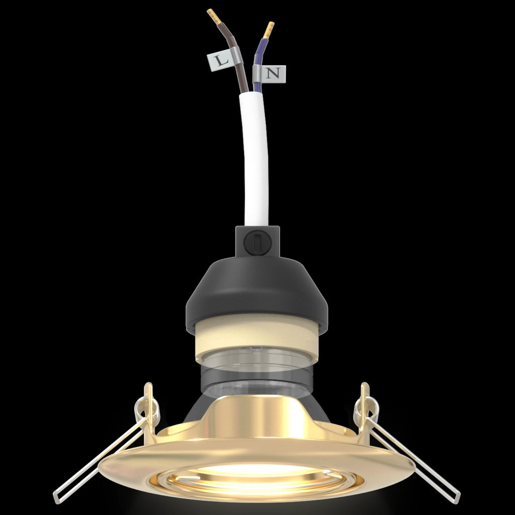 Faretti Incassati 12 pezzi Rotondo GU10 Oro Ã˜90 mm Acciaio