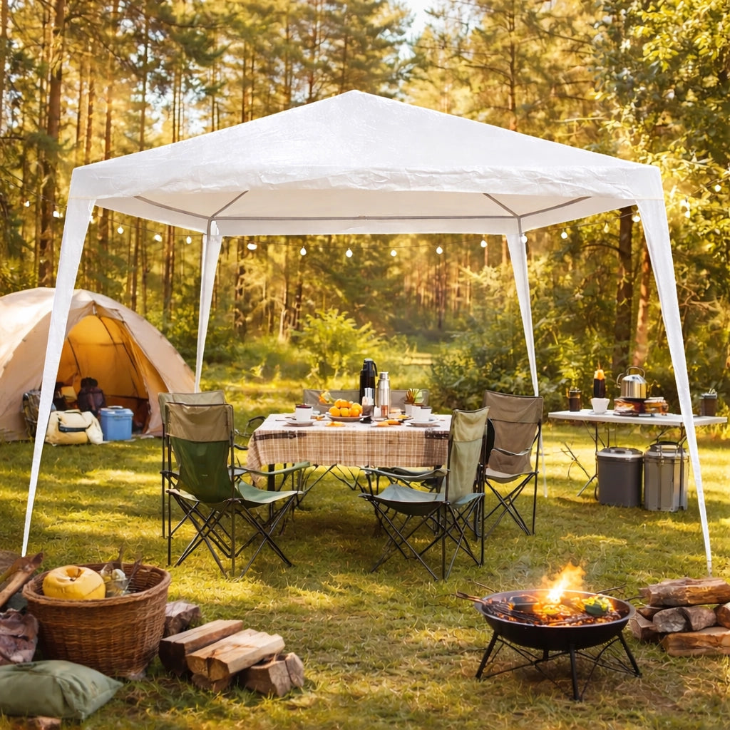 Gazebo da Giardino 3x3 Impermeabile Struttura Metallo Bianco per Campeggio Fiere Eventi