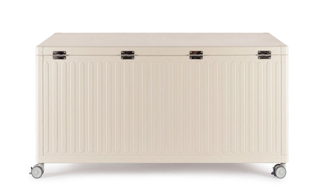Baule Contenitore da Esterno 141,6x72x70h cm Apertura Facile e Ruote in Alluminio Ocean S Seta
