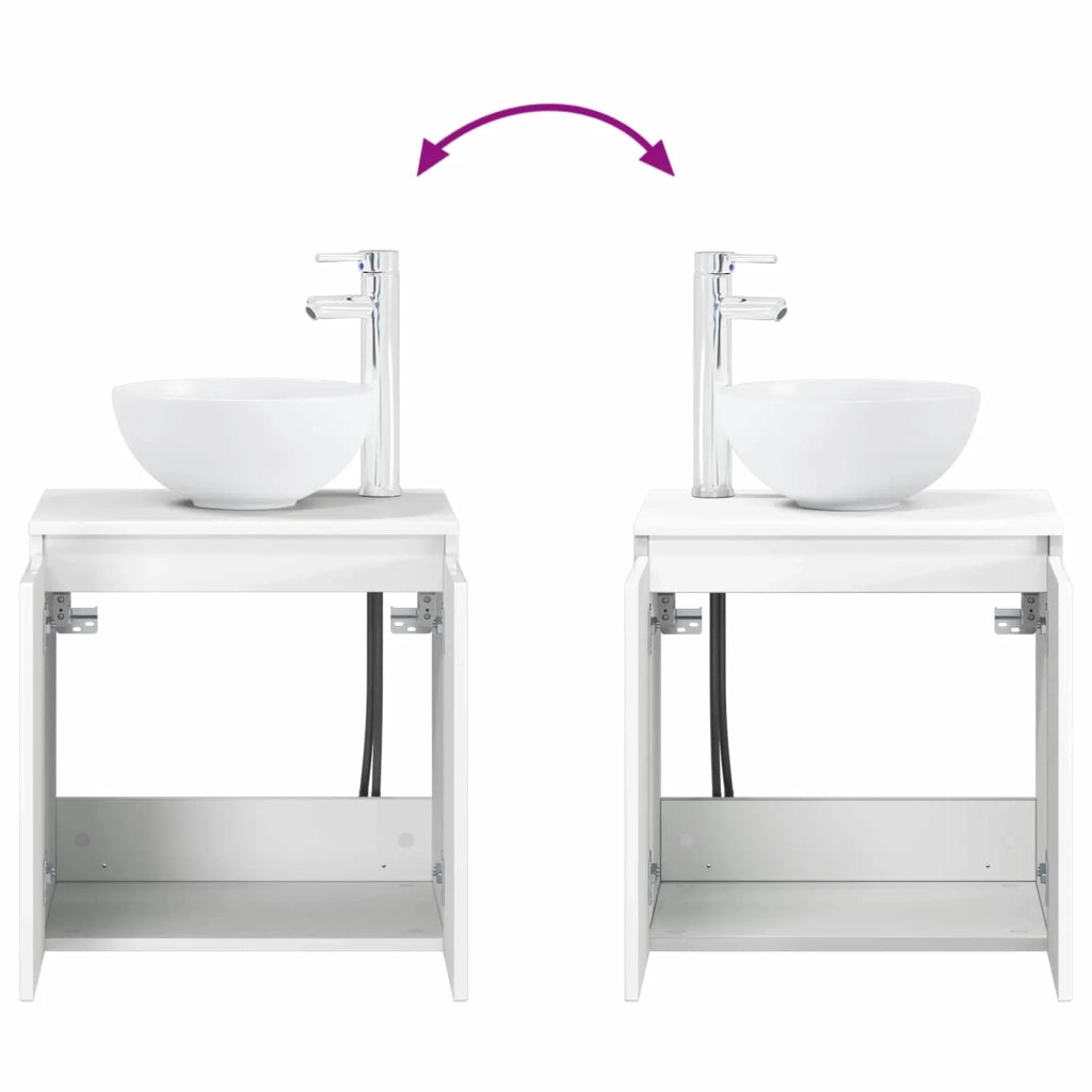 Set di mobili per il bagno 5 pz Bianco Lucido 3406027