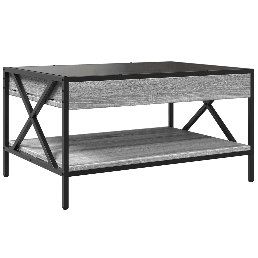 Tavolino da Salotto con LED Infinity Grigio Sonoma 70x50x38 cm