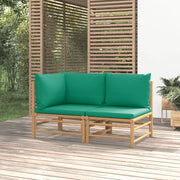 Salotto da Giardino-Set Salotto da Giardino 2pz con Cuscini Verdi Bamb¨´ 641620