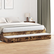 Cassetti per letto in rovere affumicato - 180x36,5x16,5 cm - Realizzati in legno ingegnerizzato